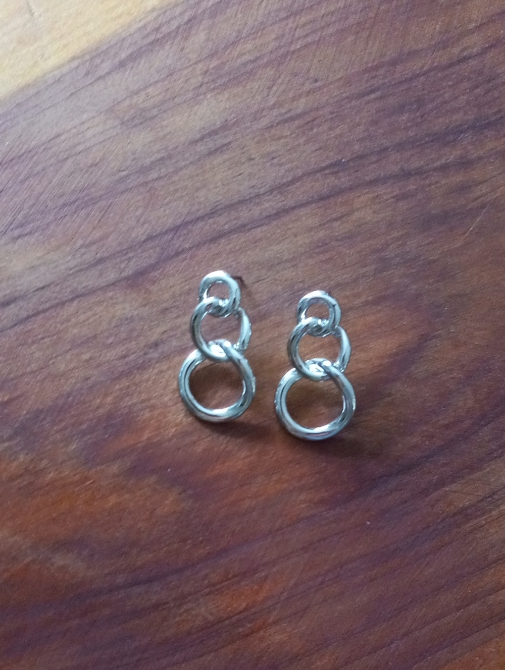 Retro Silver Multi-Circle Tiered Chain Link Drop Statement Earrings